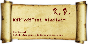 Körözsi Vladimir névjegykártya